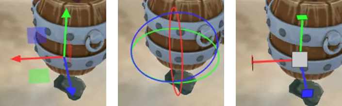 Translation, rotation, and scaling gizmos